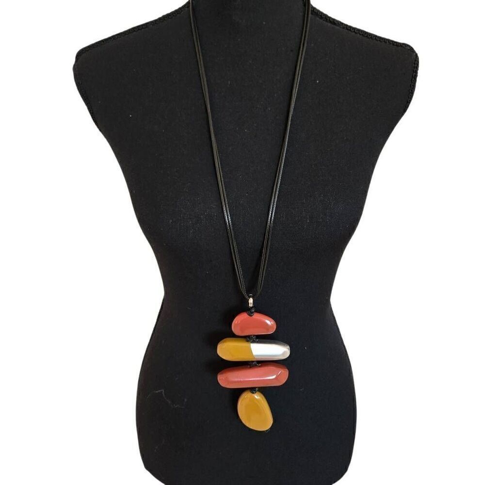 Womens Fashion Jewelry Abstract Necklace Gold Rust OS